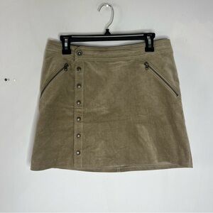 Kuhl Size 8 Corduroy Brown Button Front Skirt